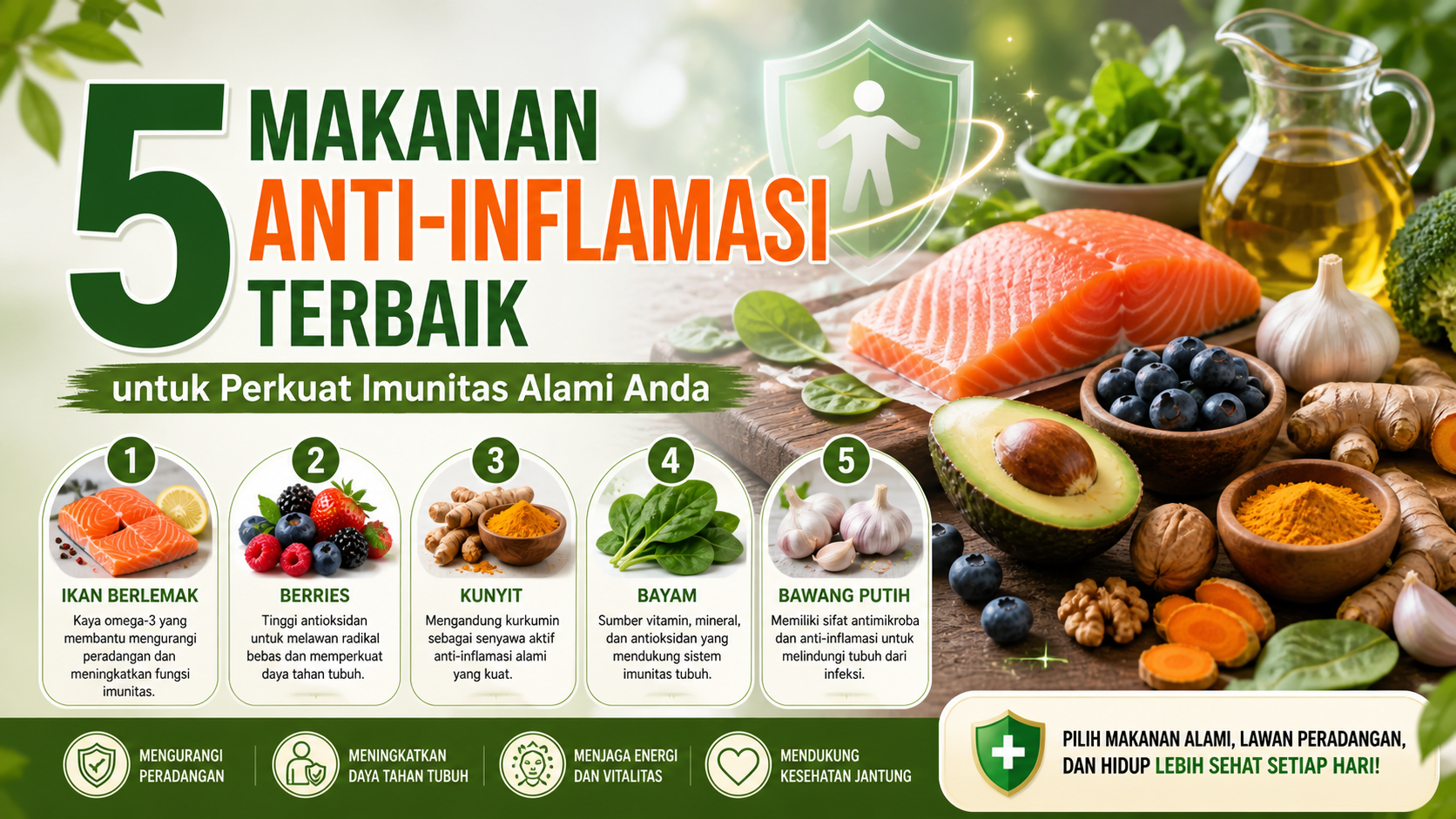 5 Makanan Anti-Inflamasi Terbaik untuk Perkuat Imunitas Alami Anda