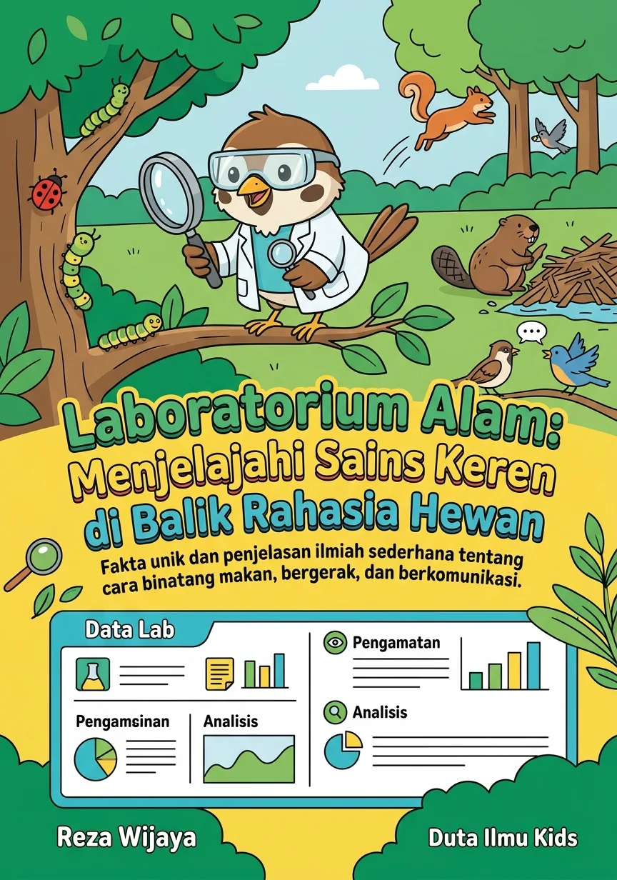 LABORATORIUM ALAM: MENJELAJAHI SAINS KEREN DI BALIK RAHASIA HEWAN - Fakta unik dan penjelasan ilmiah sederhana tentang cara binatang makan, bergerak, dan berkomunikasi