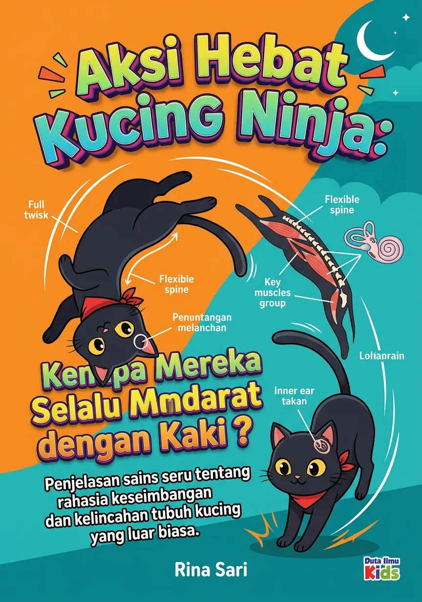 AKSI HEBAT KUCING NINJA: KENAPA MEREKA SELALU MENDARAT DENGAN KAKI? - Penjelasan sains seru tentang rahasia keseimbangan dan kelincahan tubuh kucing yang luar biasa
