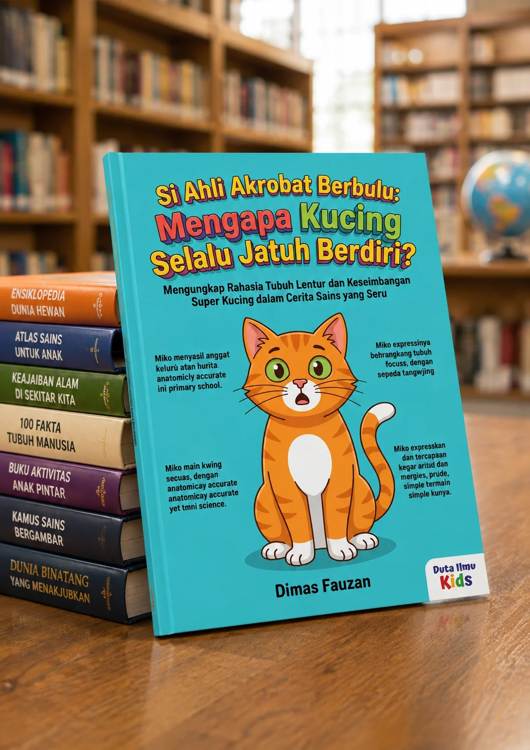 SI AHLI AKROBAT BERBULU: MENGAPA KUCING SELALU JATUH BERDIRI? - Mengungkap Rahasia Tubuh Lentur dan Keseimbangan Super Kucing dalam Cerita Sains yang Seru preview 3