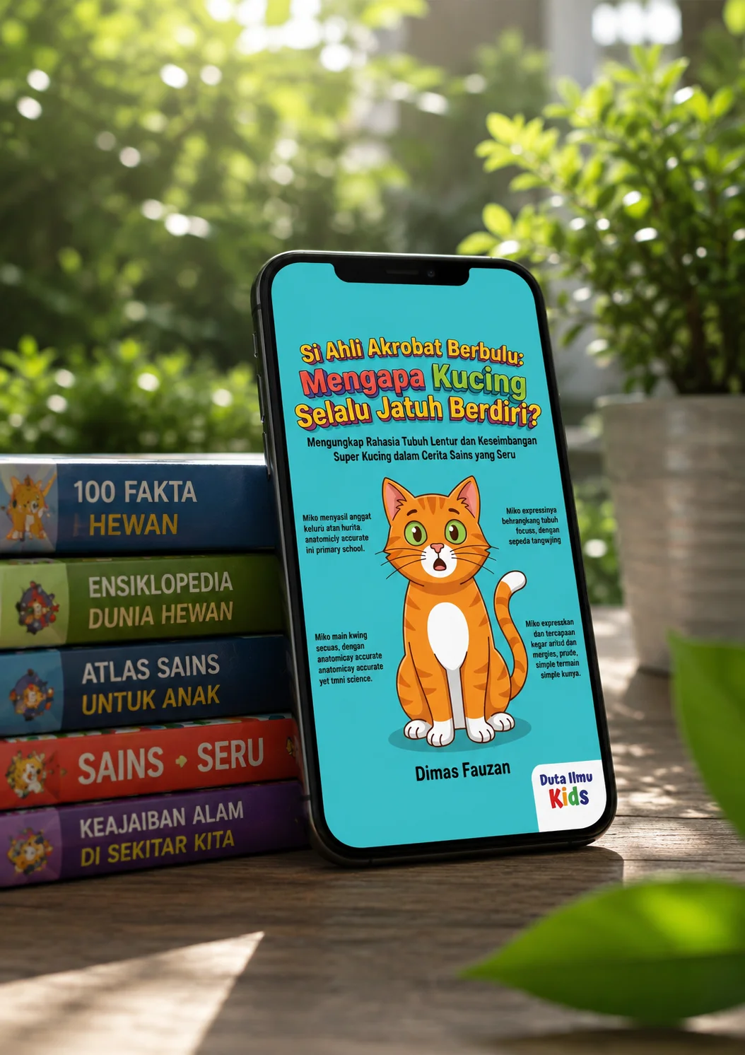 SI AHLI AKROBAT BERBULU: MENGAPA KUCING SELALU JATUH BERDIRI? - Mengungkap Rahasia Tubuh Lentur dan Keseimbangan Super Kucing dalam Cerita Sains yang Seru preview 5
