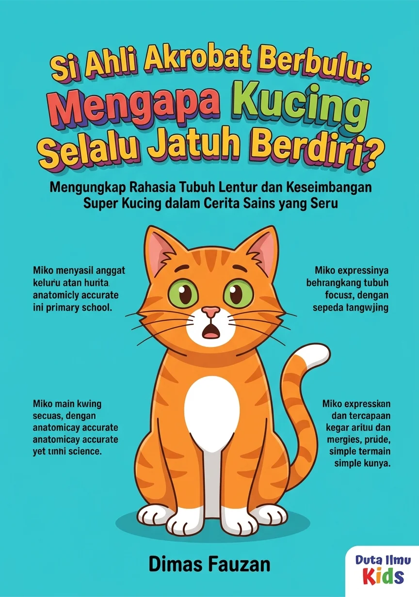 SI AHLI AKROBAT BERBULU: MENGAPA KUCING SELALU JATUH BERDIRI? - Mengungkap Rahasia Tubuh Lentur dan Keseimbangan Super Kucing dalam Cerita Sains yang Seru