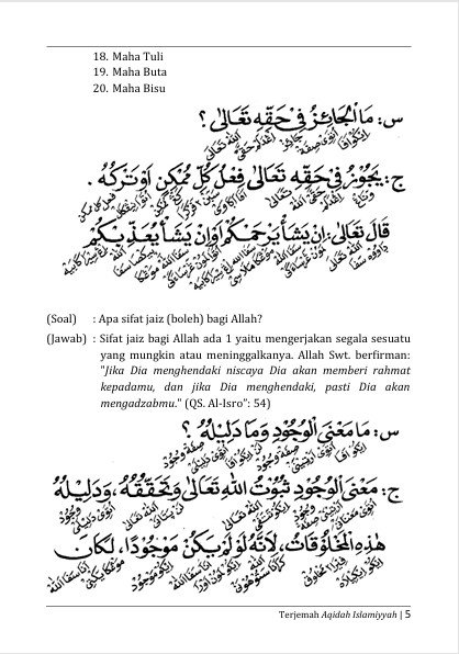 Terjemah Kitab AQIDATUL ISLAMIYAH 3 Bahasa - Teks Arab-Makna Jawa Pegon-Terjemah Indonesia preview 3