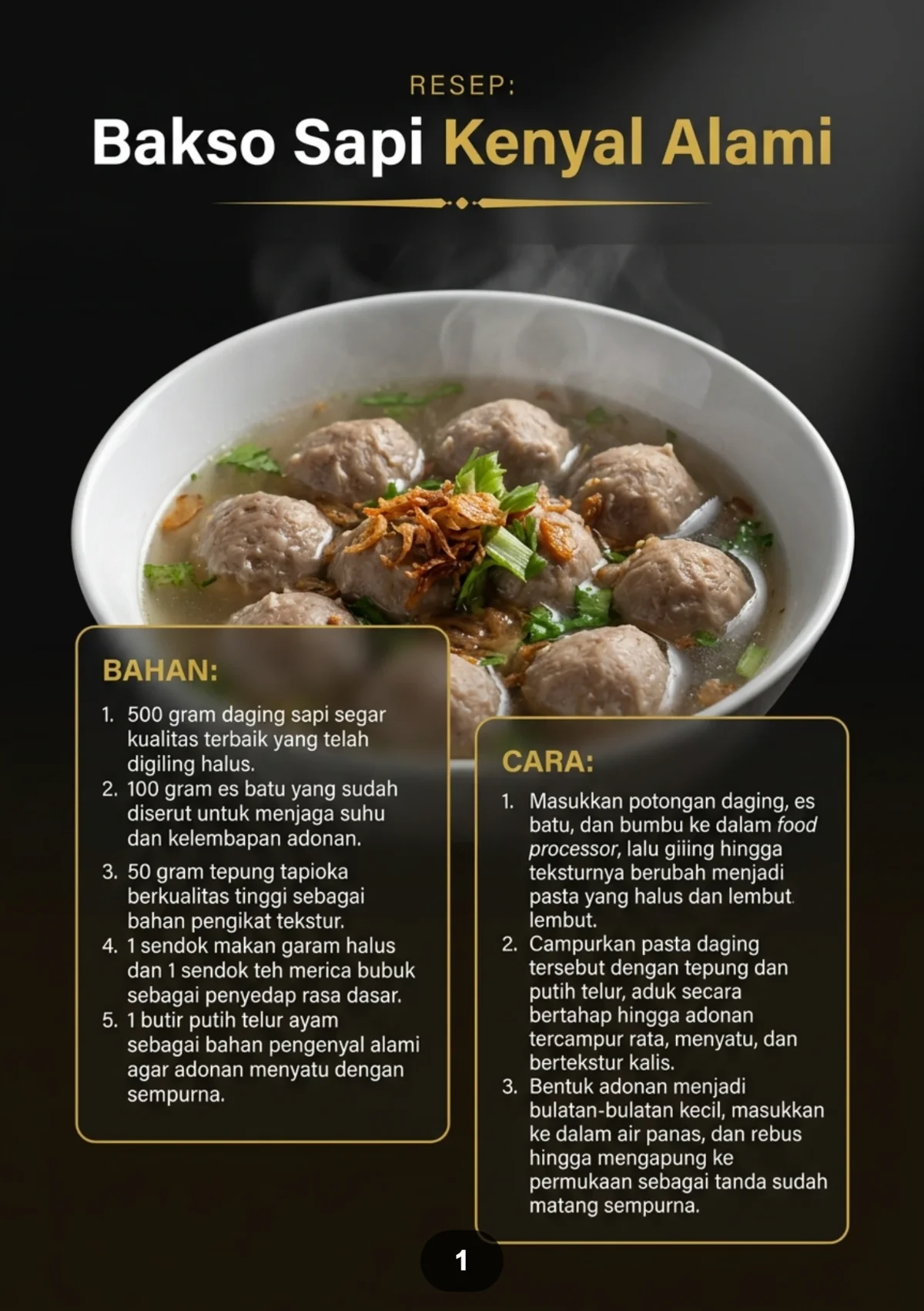 ANEKA RESEP BAKSO RUMAHAN - Kenyal Gurih Tanpa Bahan Berbahaya preview 1
