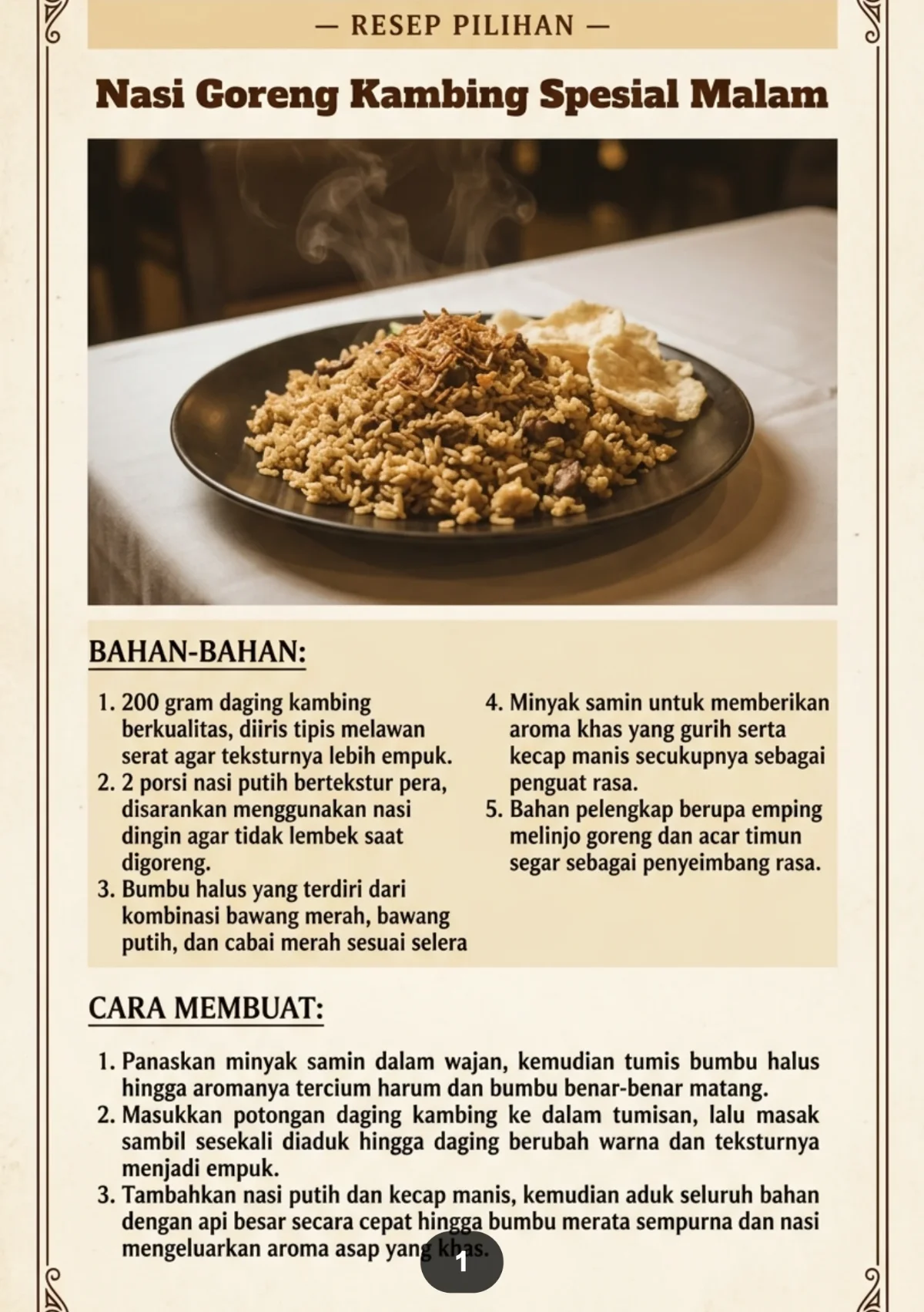 ANEKA RESEP KULINER MALAM - Menu Favorit Penikmat Santapan Malam preview 1