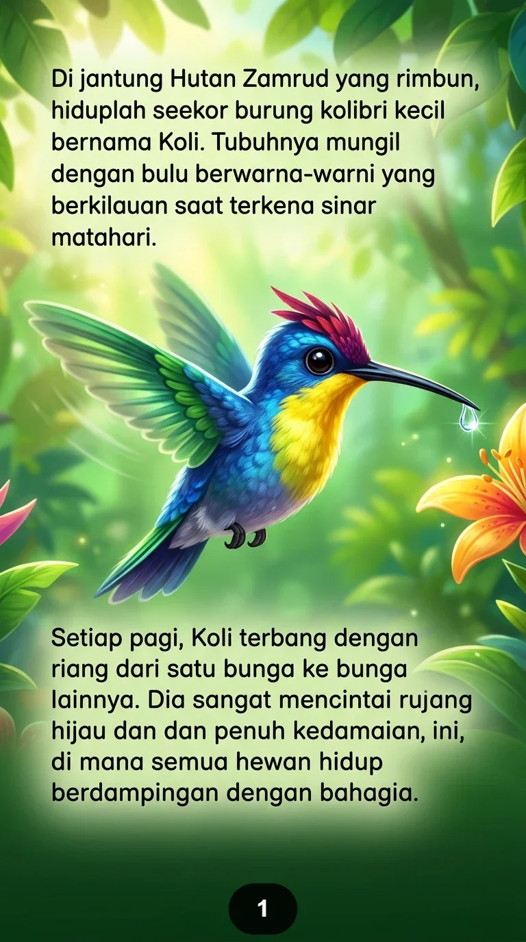 BURUNG KOLIBRI PEMBAWA HARAPAN Setetes Kebaikan yang Mengubah Dunia preview 4