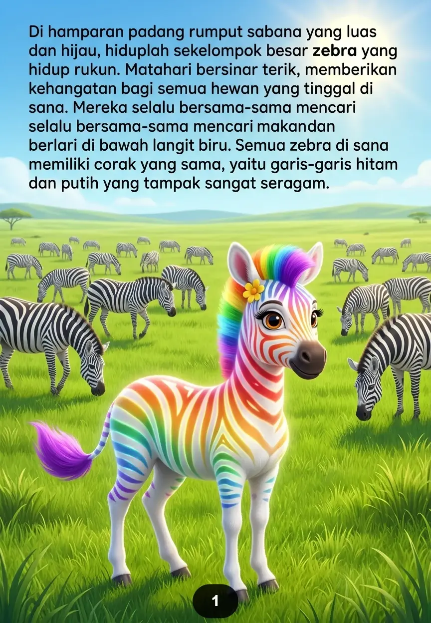 KISAH SI ZEBRA BERCORAK PELANGI Berani Menjadi Diri Sendiri preview 2