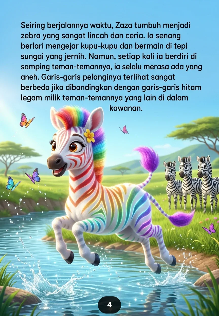 KISAH SI ZEBRA BERCORAK PELANGI Berani Menjadi Diri Sendiri preview 1