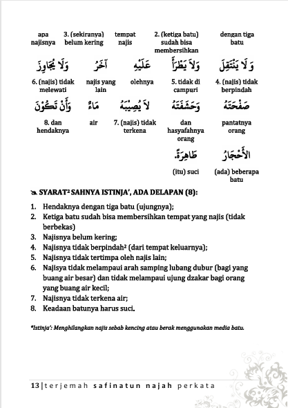 KITAB SAFINATUN NAJAH TERJEMAH PERKATA-BAHASA INDONESIA-Fiqih Dasar Madzhab Syafiiyah preview 2