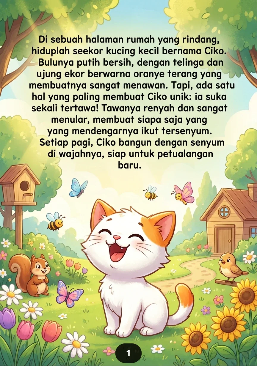 KUCING KECIL YANG SUKA TERTAWA  Petualangan Lucu Di Halaman Rumah preview 1