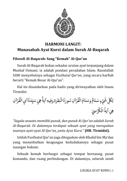 LOGIKA AYAT KURSI - Cara Langit Mematahkan Kecemasan Hati preview 2