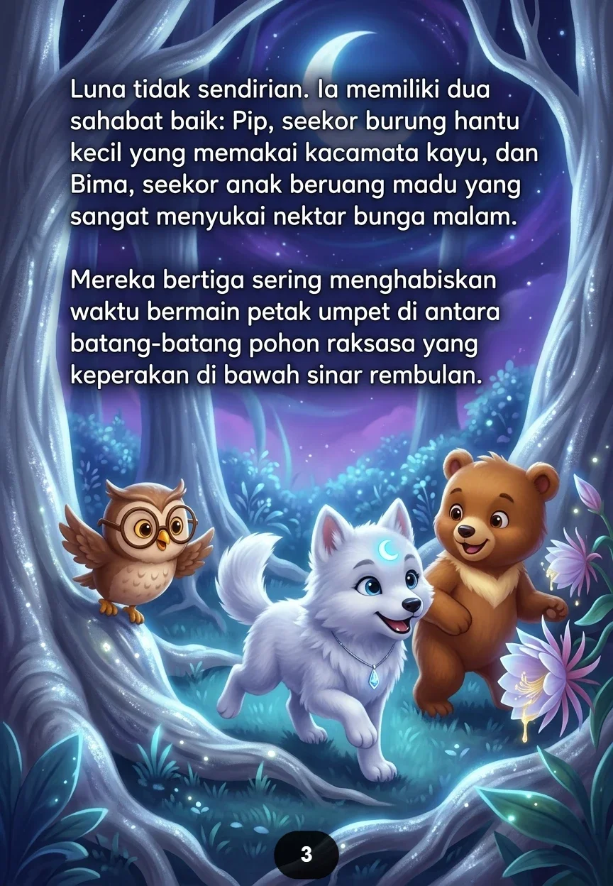 LUNA SI SERIGALA BULAN Penjaga Cahaya di Malam yang Gelap  preview 2