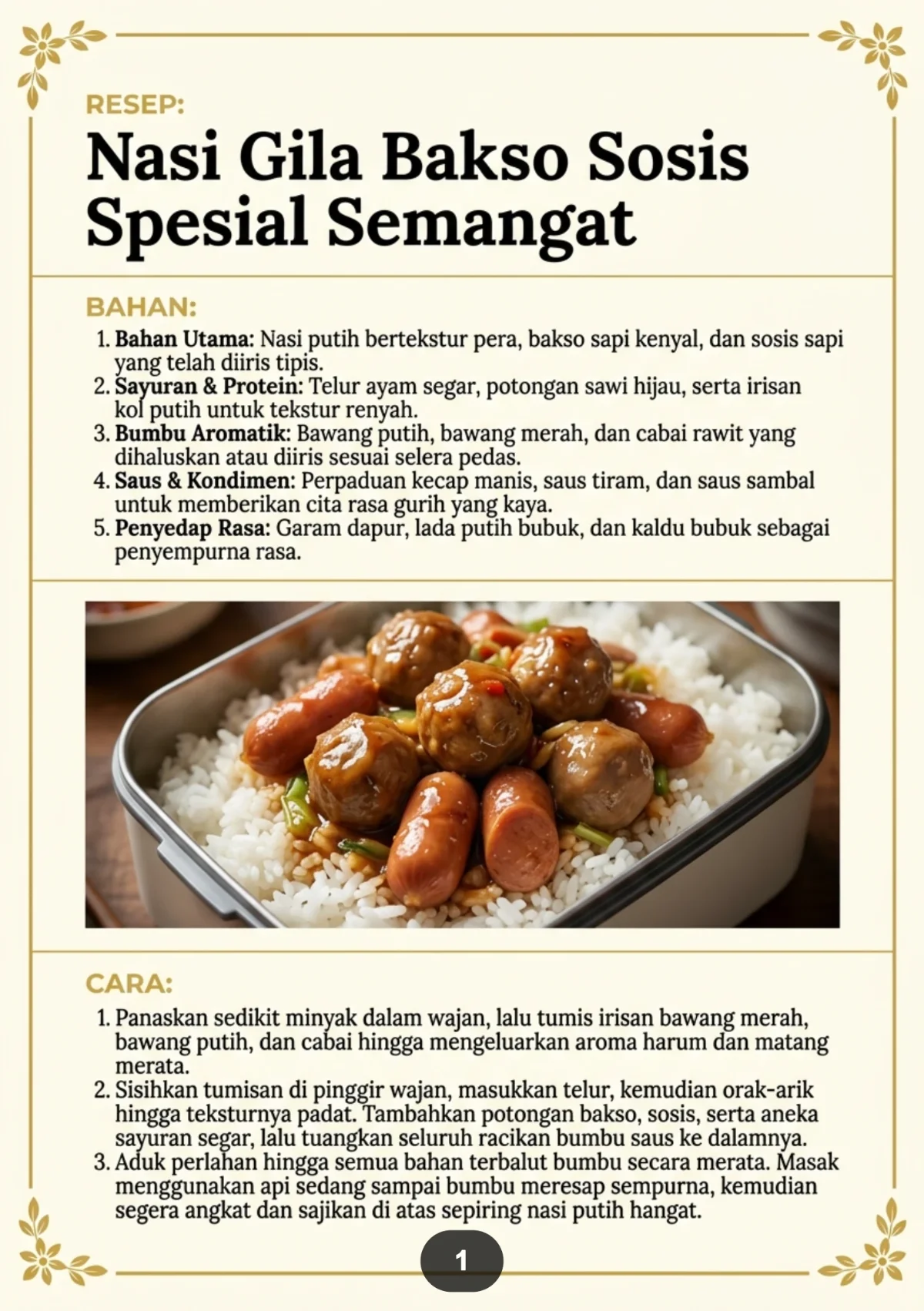 MENU BEKAL SUAMI TERSAYANG - Masakan Cinta Penambah Semangat Kerja preview 1