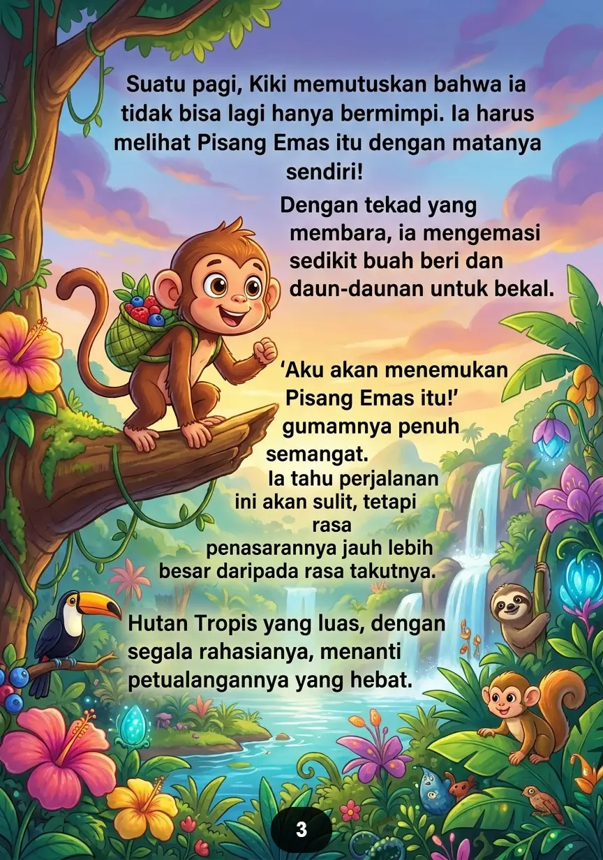 MONYET KECIL DAN PISANG EMAS Perjalanan Hebat Melintasi Hutan Tropis preview 1