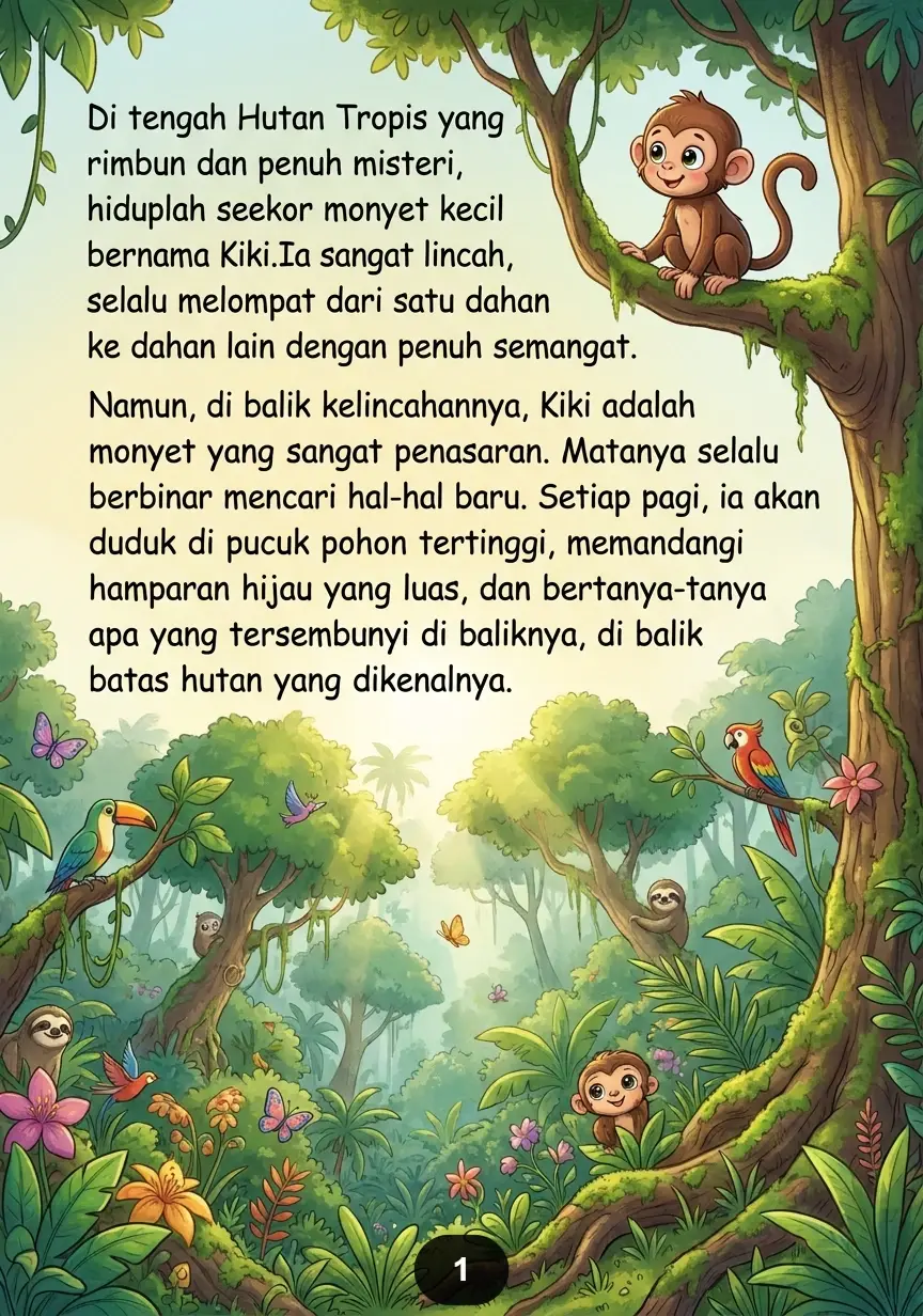MONYET KECIL DAN PISANG EMAS Perjalanan Hebat Melintasi Hutan Tropis preview 3