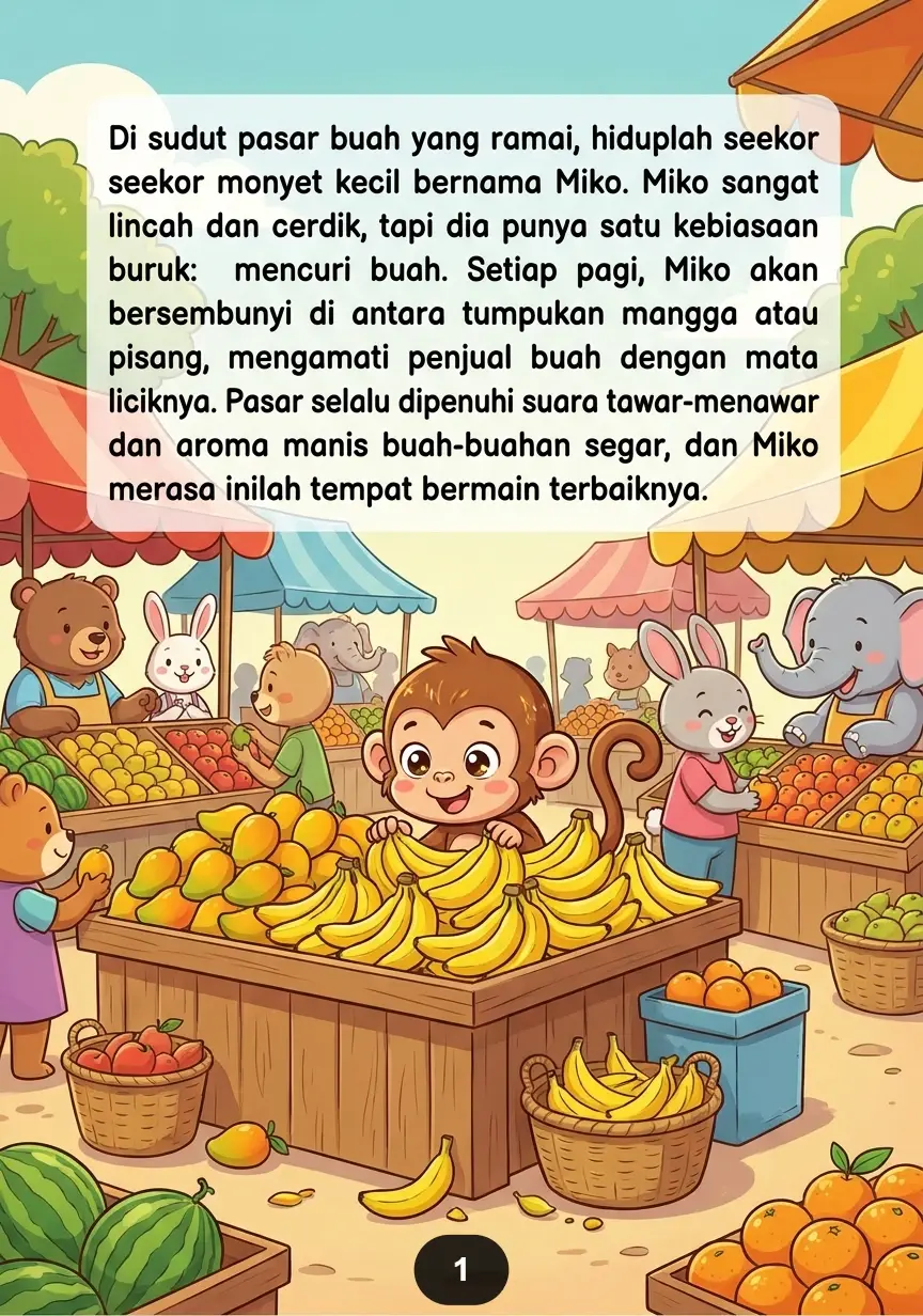 MONYET NAKAL DI PASAR BUAH Belajar Jujur Dengan Cara Lucu preview 1