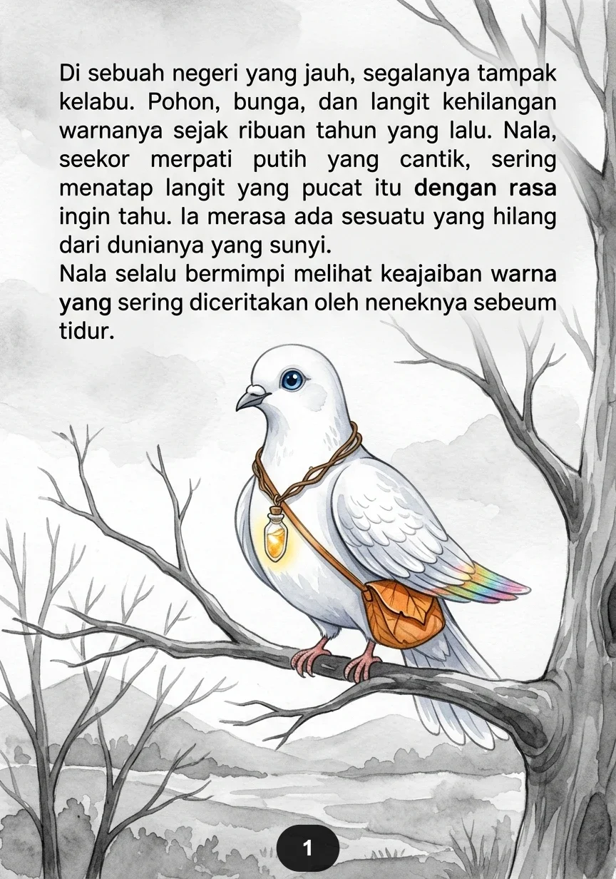 NALA PENCARI WARNA Perjalanan Sang Merpati Menghidupkan Dunia yang Kelabu preview 3