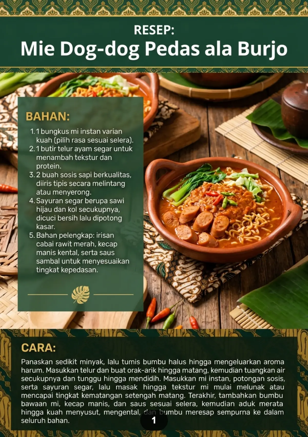 OLAHAN MIE INSTAN KREATIF - Praktis Lezat Dengan Bahan Tambahan preview 1