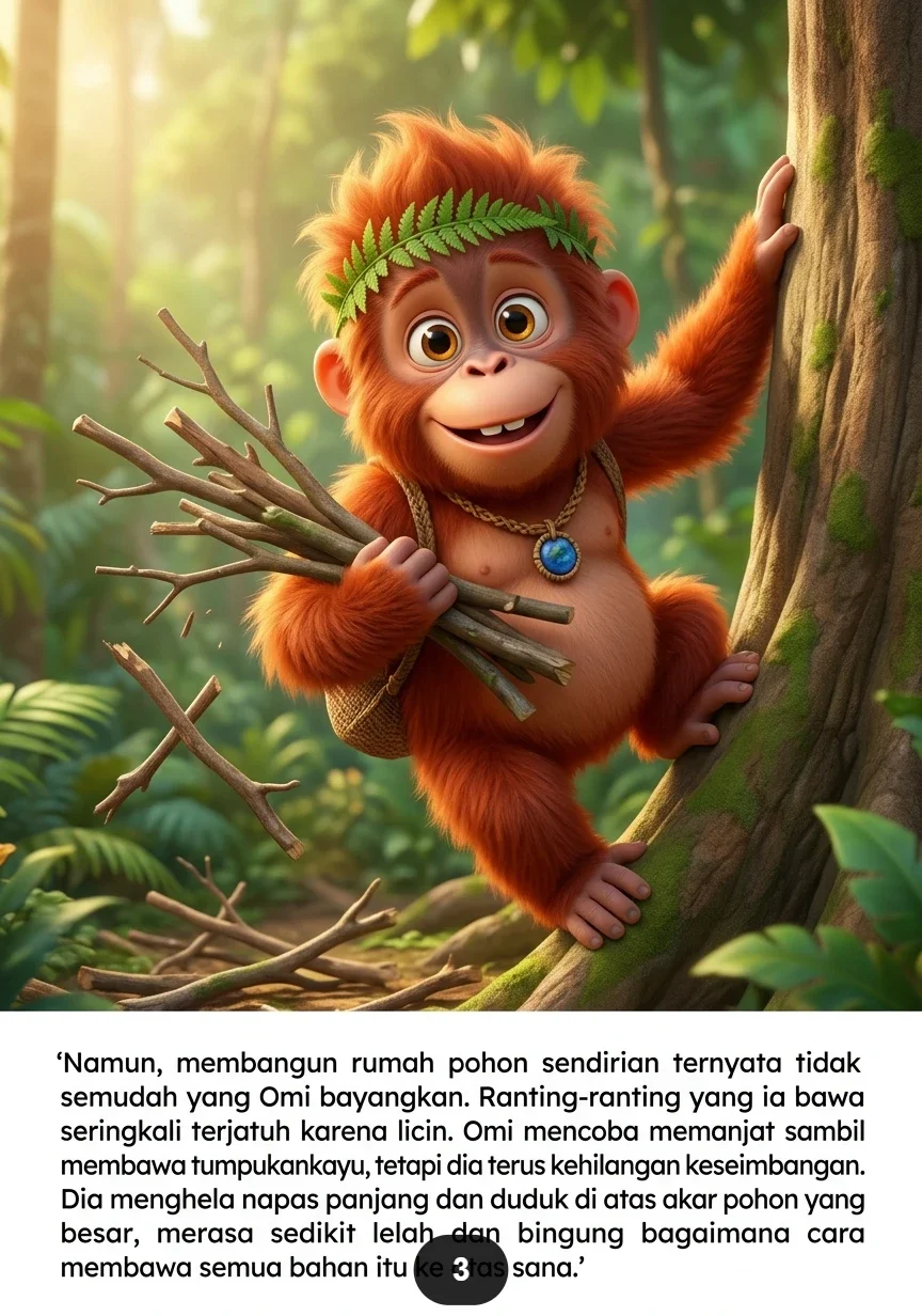 ORANGUTAN KECIL DAN RUMAH POHON Petualangan Seru di Puncak Hutan preview 4