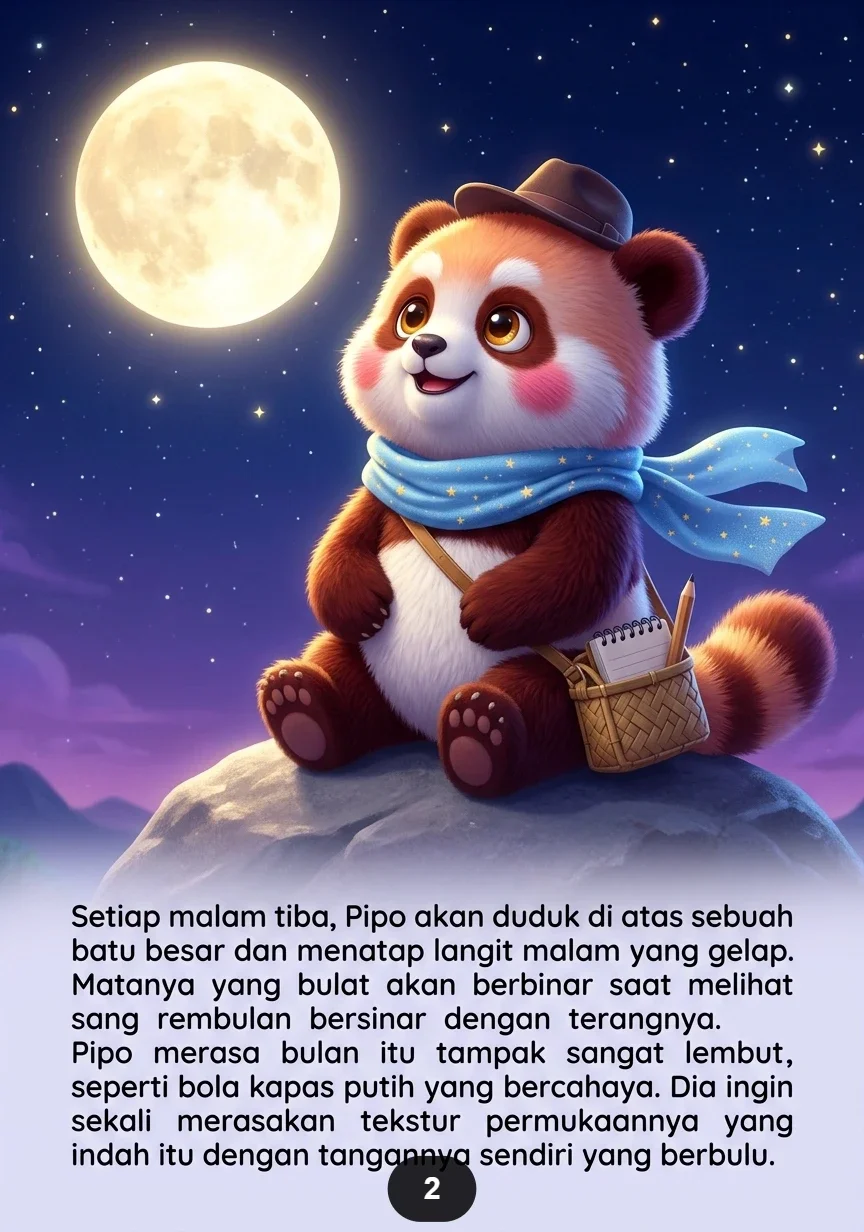 PANDA INGIN MENYENTUH BULAN Mimpi Besar Menembus Langit Malam preview 3