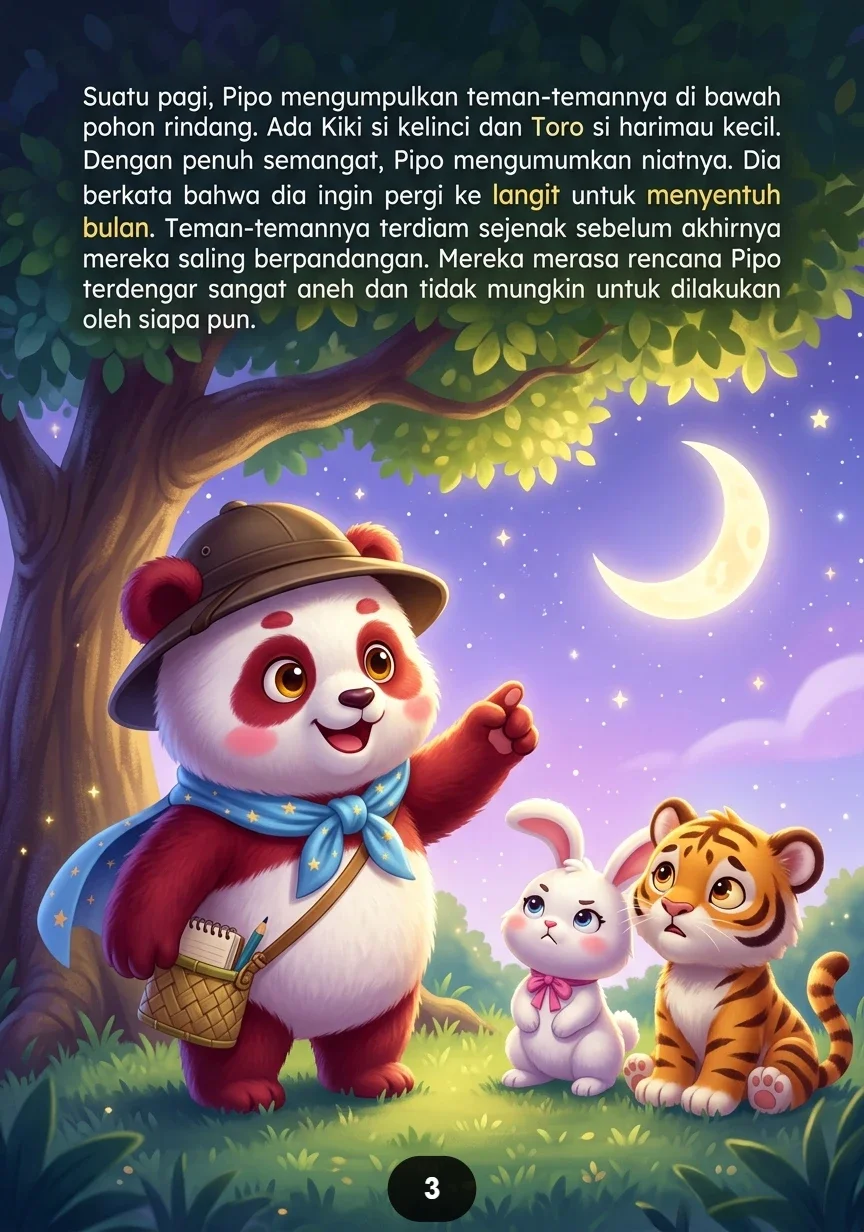PANDA INGIN MENYENTUH BULAN Mimpi Besar Menembus Langit Malam preview 4
