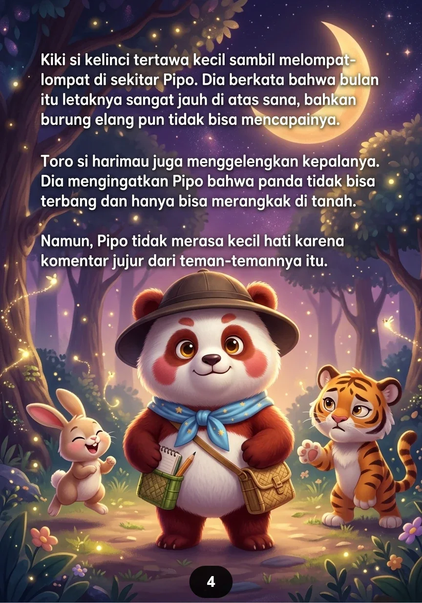 PANDA INGIN MENYENTUH BULAN Mimpi Besar Menembus Langit Malam preview 1