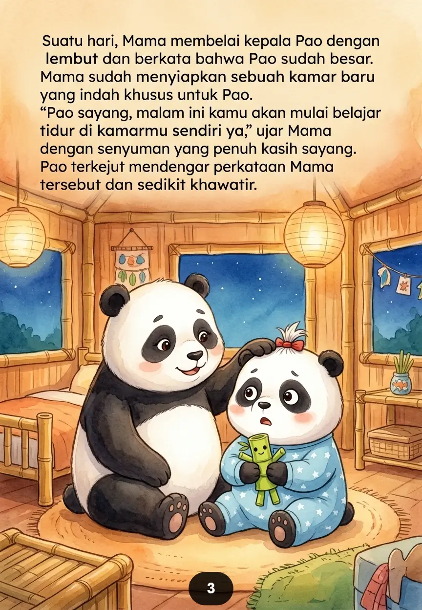 PANDA TAKUT TIDUR SENDIRI Belajar Berani di Malam Hari preview 4