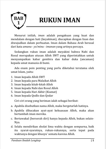 PANDUAN IBADAH LENGKAP - Penunjang Ilmu Agama Islam Dalam Beribadah Kepada Allah SWT preview 2