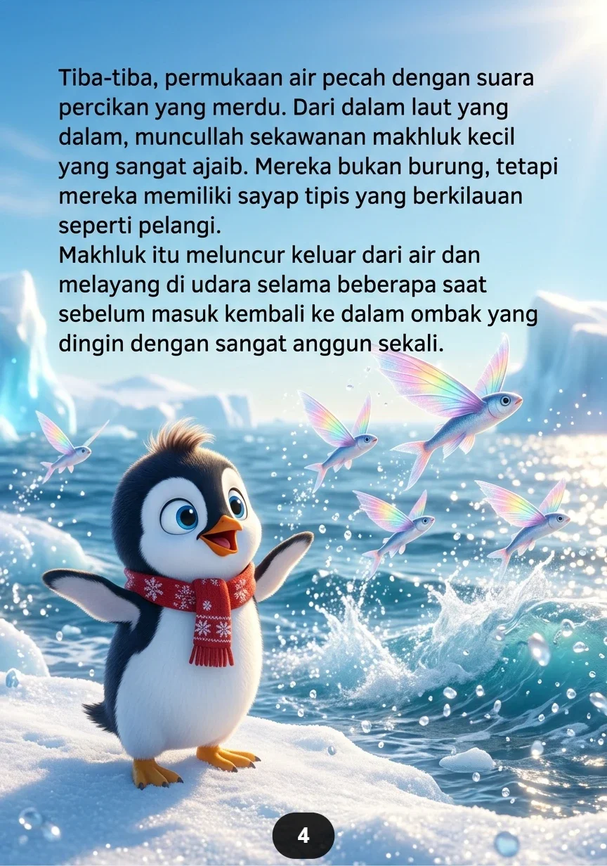 PENGUIN MENGEJAR IKAN TERBANG Lompatan Lucu Berakhir Dalam Salju preview 2