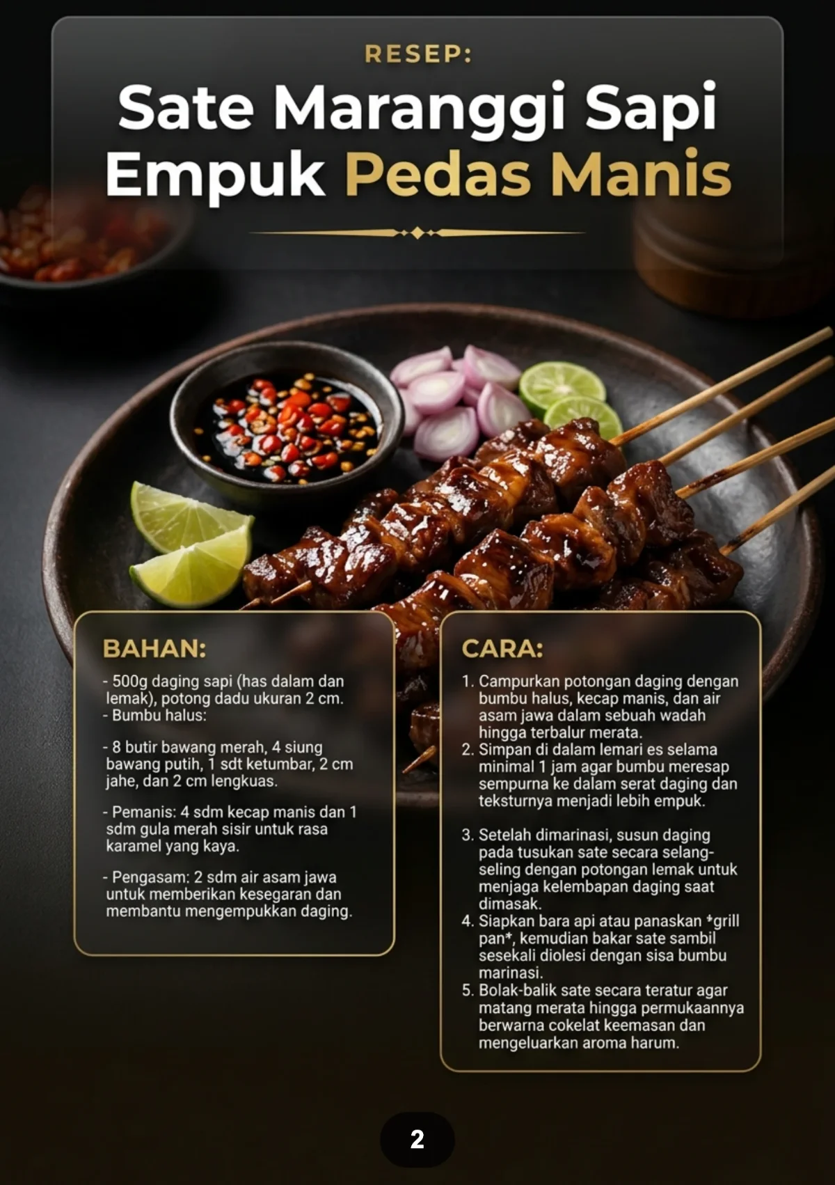RESEP SATE RUMAHAN - Empuk Gurih Dengan Bumbu Spesial preview 1