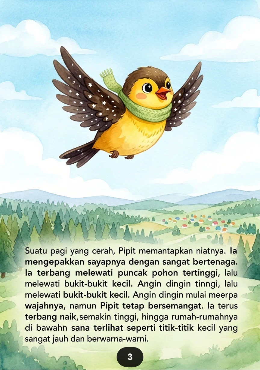 SANG SAHABAT DARI LANGIT Persahabatan Burung Kecil dan Awan Putih preview 3