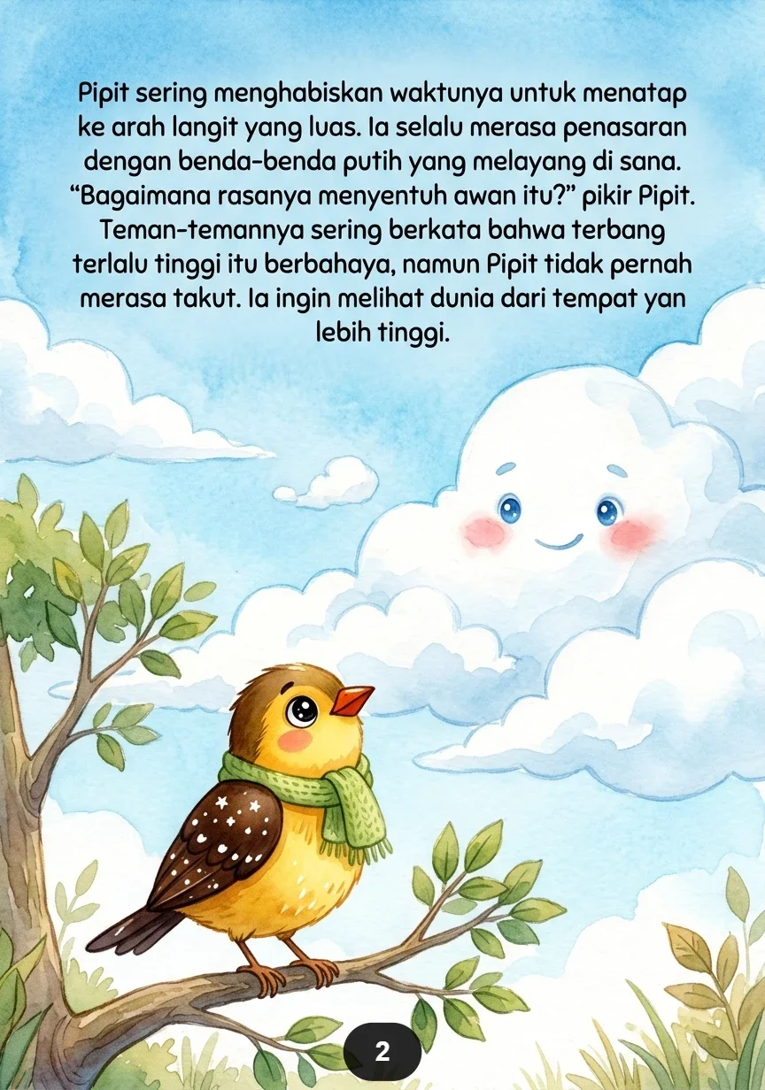 SANG SAHABAT DARI LANGIT Persahabatan Burung Kecil dan Awan Putih preview 2
