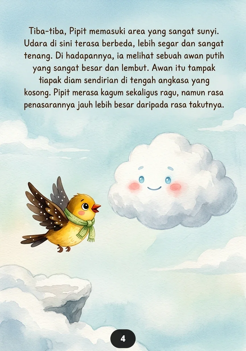SANG SAHABAT DARI LANGIT Persahabatan Burung Kecil dan Awan Putih preview 4