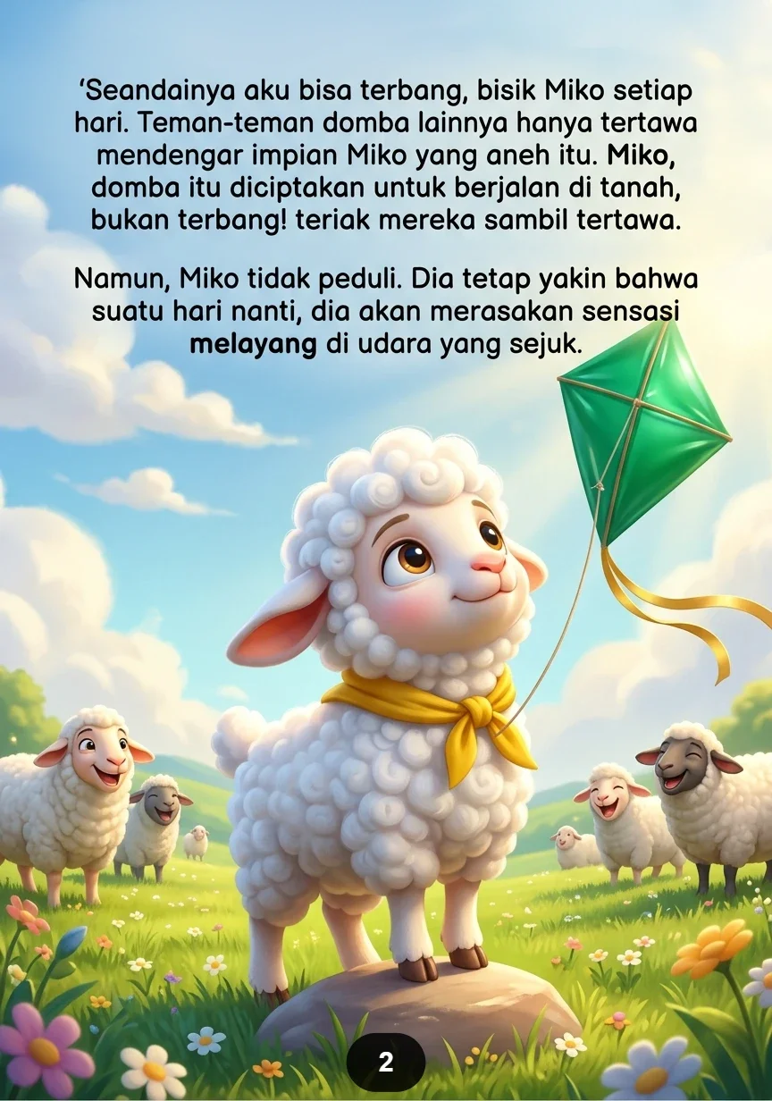 SI ANAK DOMBA DAN LAYANG-LAYANG HIJAU Mengejar Mimpi Hingga ke Langit preview 3