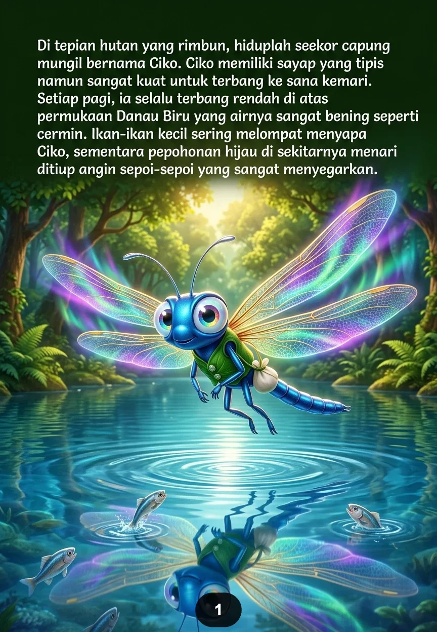 SI CAPUNG DAN DANAU BIRU Rahasia Sayap Berkilau preview 3