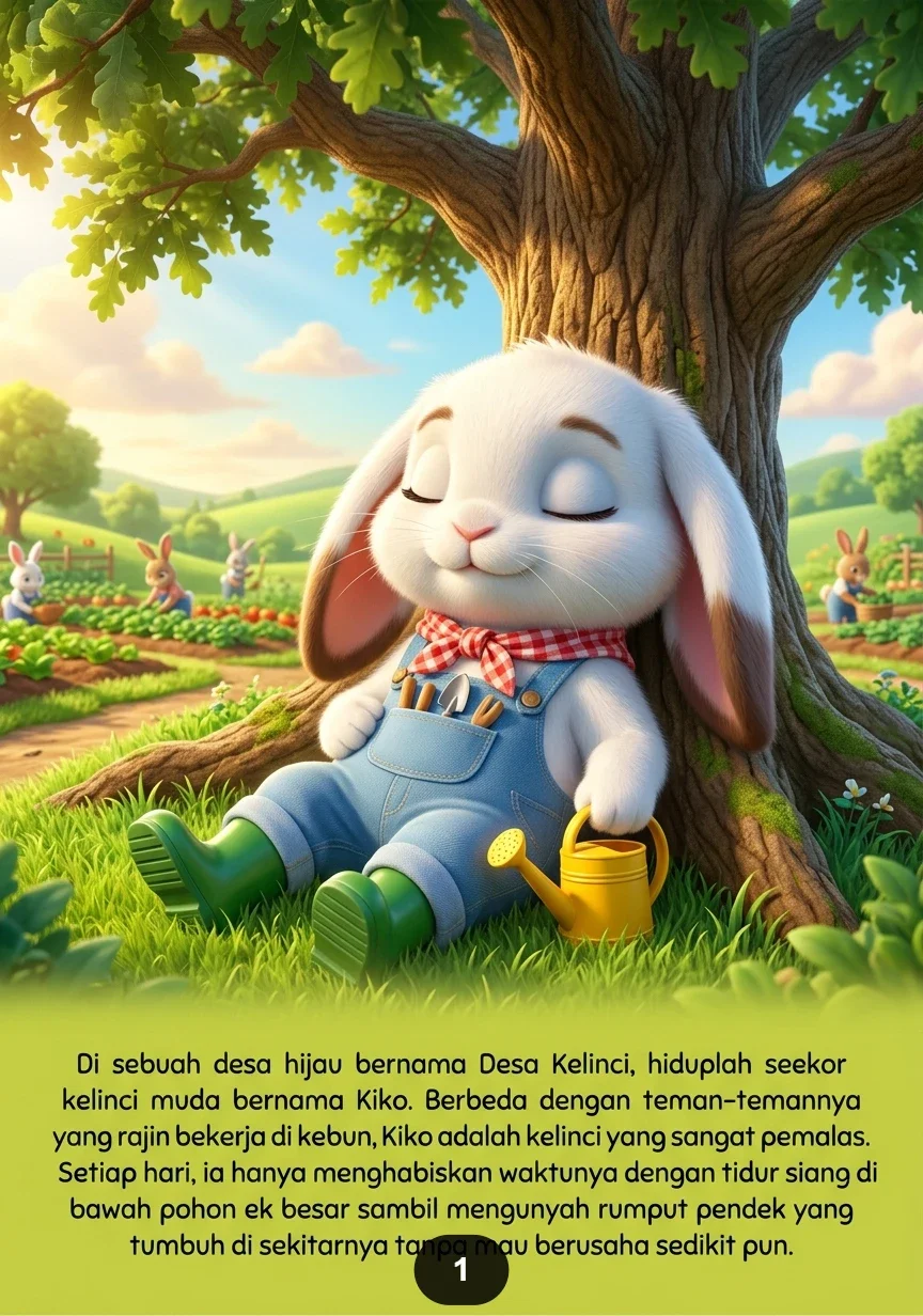 SI KELINCI DAN WORTEL RAKSASA Pelajaran tentang Kerja Keras preview 3