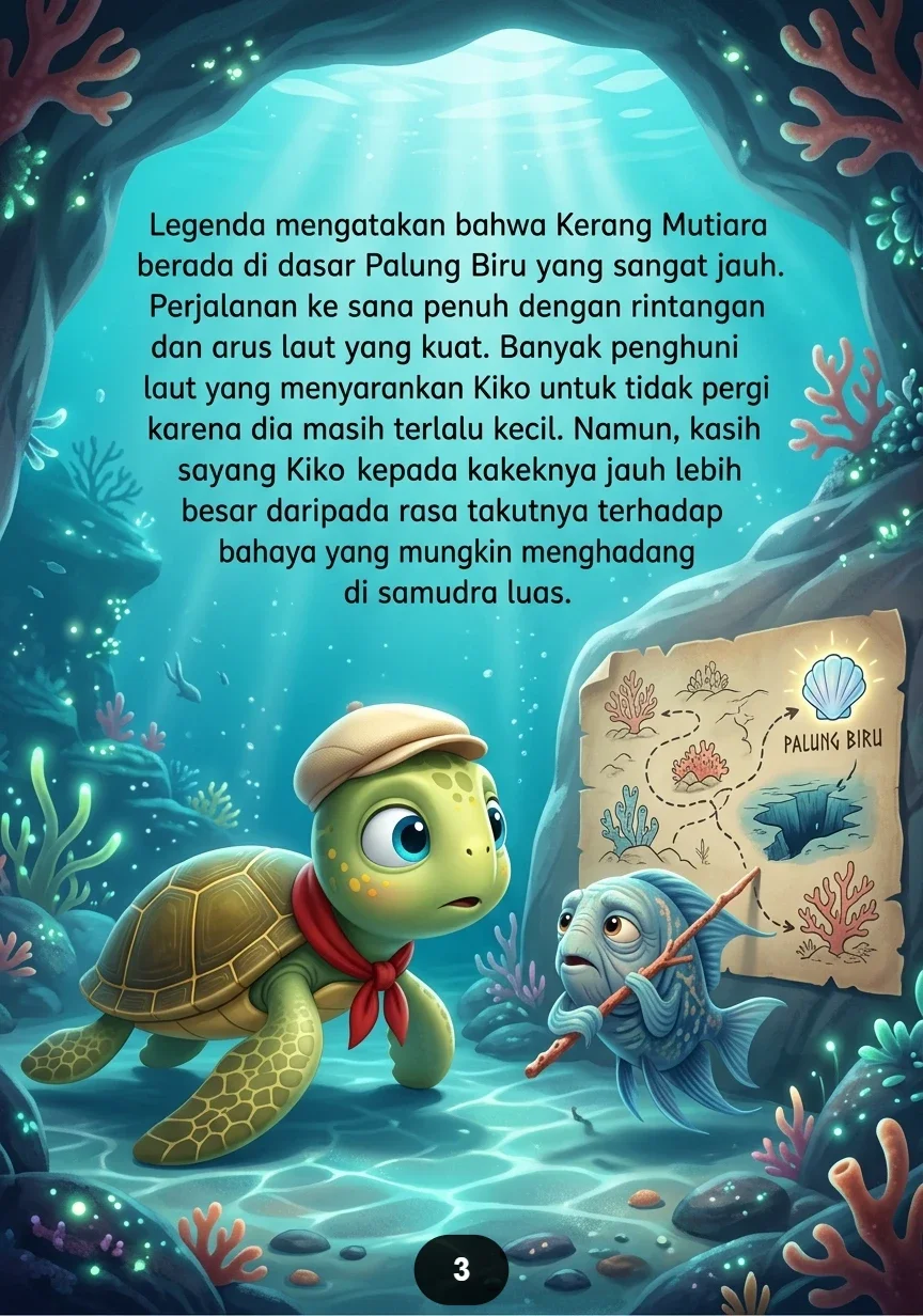 SI KURA-KURA DAN KERANG MUTIARA Kesabaran Menemukan Harta Sejati preview 4