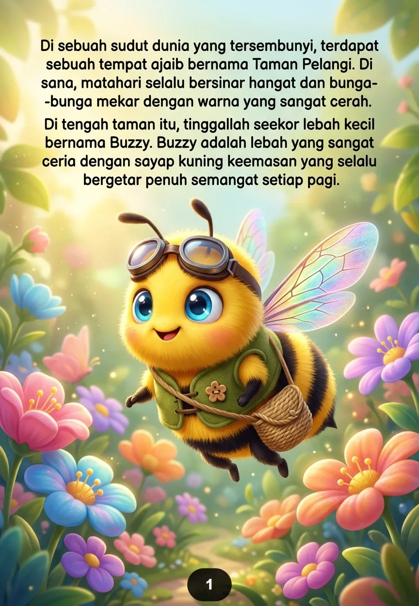 SI LEBAH DAN TAMAN PELANGI Bunga-Bunga yang Selalu Tersenyum preview 2
