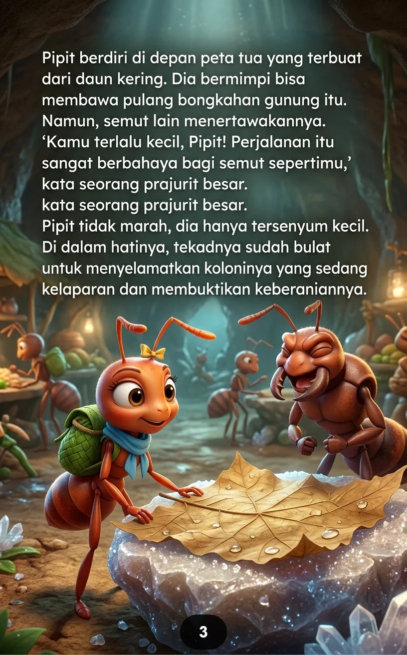 SI SEMUT DAN GUNUNG GULA Petualangan Kecil dengan Mimpi Besar preview 1