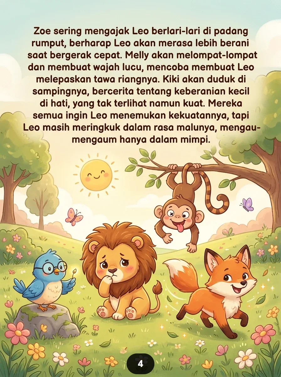SI SINGA PEMALU DARI SABANA Belajar Percaya Diri Bersama Teman preview 4