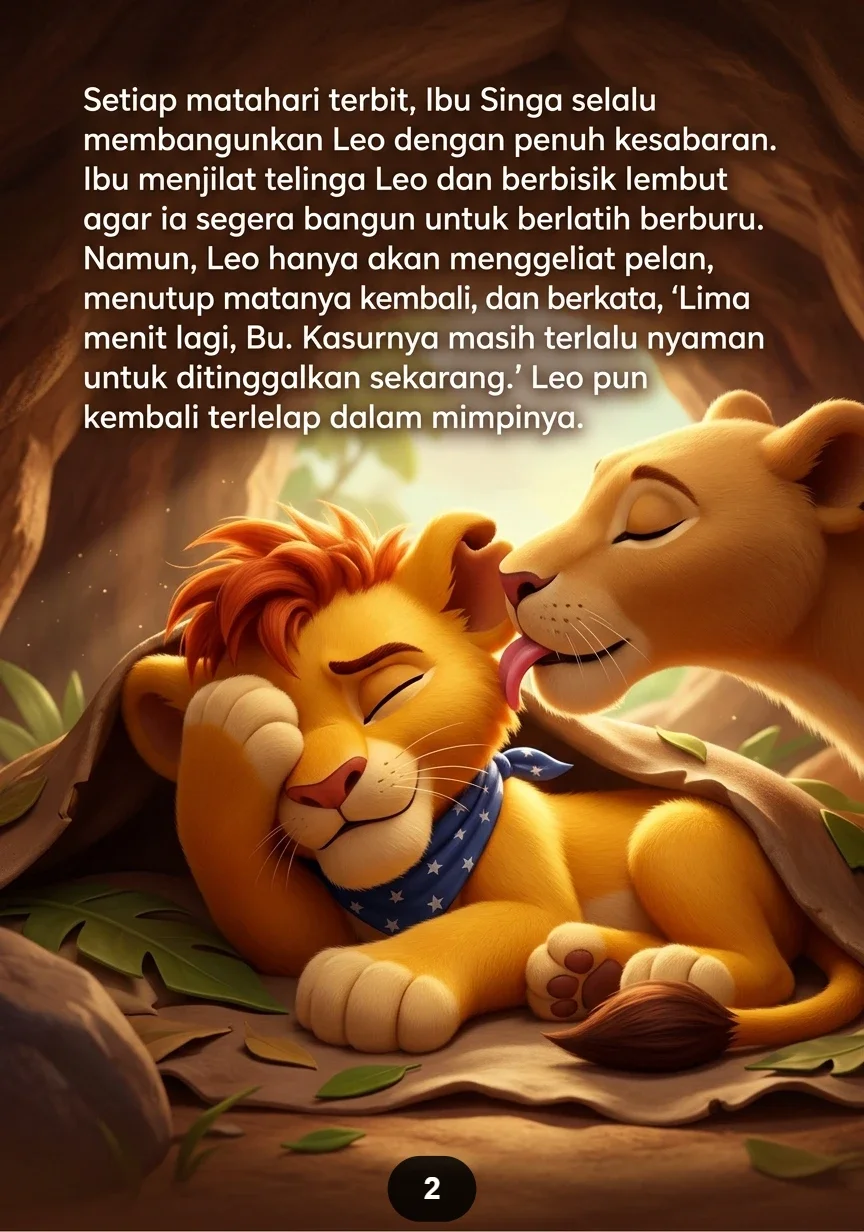 SINGA KECIL YANG MALAS Bangun Terlambat Kehilangan Waktu Bermain preview 3