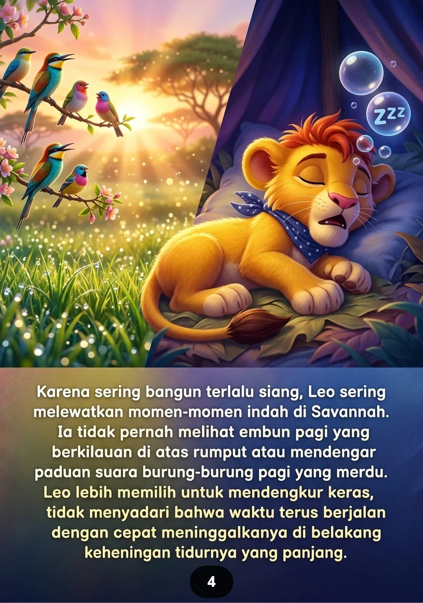 SINGA KECIL YANG MALAS Bangun Terlambat Kehilangan Waktu Bermain preview 1