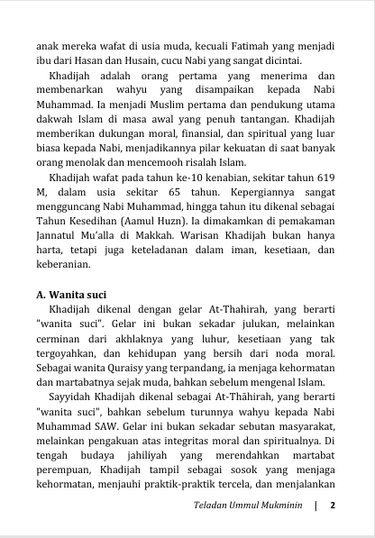 TAULADAN UMMUL MUKMININ - Biograi Istri Rasulullah preview 3