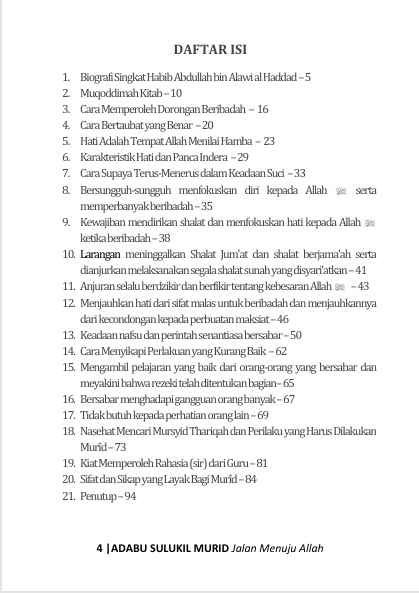 Terjemah Kitab Adabu Sulukil Murid Teks Arab - Indonesia preview 2