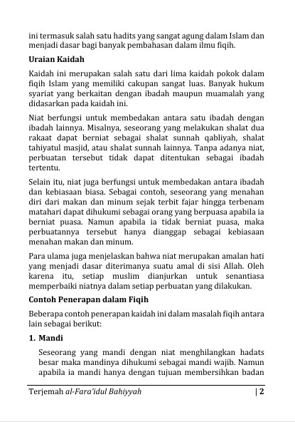 Terjemah Kitab FARAIDHUL BAHIYAH-Ilmu Qowaid Fiqih preview 2