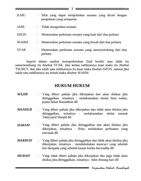 Terjemah Kitab Mabadiul Awwaliyah Teks Arab - Indonesia preview 2