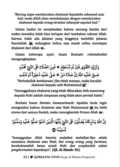 TERJEMAH KITAB QURRATUL UYUN - BAHASA INDONESIA - Surga di Malam Pengantin preview 2