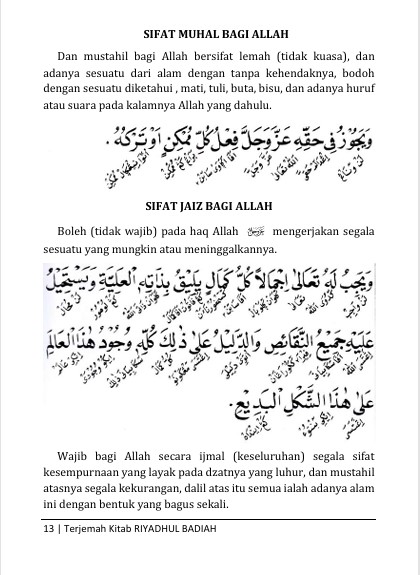 TERJEMAH KITAB RIYADHUL BADIAH TEKS ARAB-JAWA PEGON-INDONESIA - Pembahasan Ilmu Fiqih dan Tasawuf preview 1