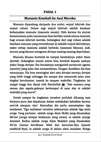 TERJEMAH KITAB SIRRUL ASROR BAHASA INDONESIA-Kitab Inti Rahasia Kehidupan preview 1