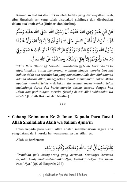 TERJEMAH KITAB SYU'ABUL IMAN BAHASA INDONESIA-Membahas 77 Cabang Keimanan preview 2